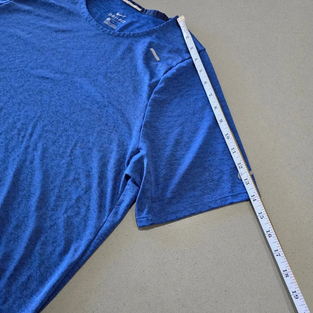 Nike Running Division‎ Dri-FIT Blue Heathered Short Sleeve T-Shirt Mens Large